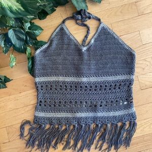 Paper Crane Boho Crochet Halter Top